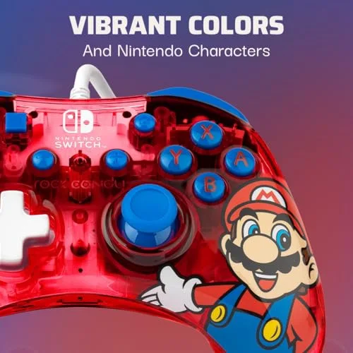 Manette de jeu - Nintendo Switch - Mario Rock Candy - Filaire - PDP - Rouge - vue 2