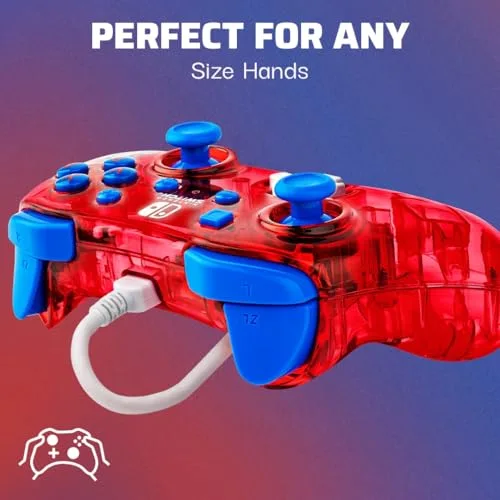 Manette de jeu - Nintendo Switch - Mario Rock Candy - Filaire - PDP - Rouge - vue 6
