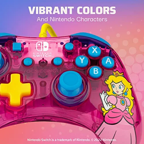 Manette de jeu - Nintendo Switch - Peach Rock candy - Filaire - PDP - Rose - vue 3