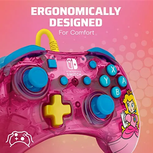 Manette de jeu - Nintendo Switch - Peach Rock candy - Filaire - PDP - Rose - vue 4