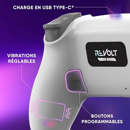 Manette de jeu - ONIVERSE - Revolt - Multi-plateforme PS4/PC/Android/iOS - Joysticks Hall Effect - Gyroscope 6 axes - vue 3