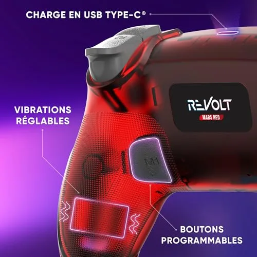 Manette de jeu - ONIVERSE - Revolt - Sans fil Bluetooth - Joysticks Hall Effect - Gyroscope 6 axes - vue 3