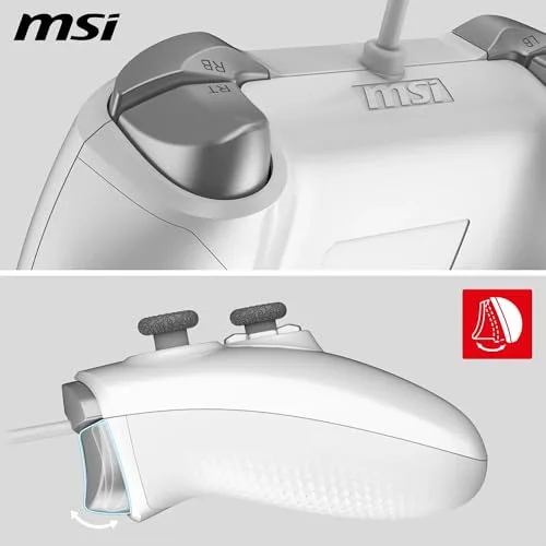 Manette de jeu - PC - FORCE GC200 - Filaire - Blanc - MSI - vue 3