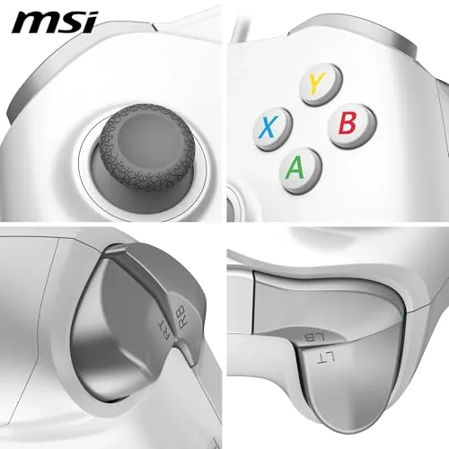 Manette de jeu - PC - FORCE GC200 - Filaire - Blanc - MSI - vue 6