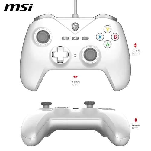 Manette de jeu - PC - FORCE GC200 - Filaire - Blanc - MSI - vue 7