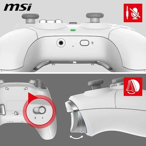 Manette de jeu - PC - FORCE GC300 - Sans fil - Blanc - MSI - vue 5