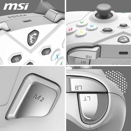 Manette de jeu - PC - FORCE GC300 - Sans fil - Blanc - MSI - vue 7
