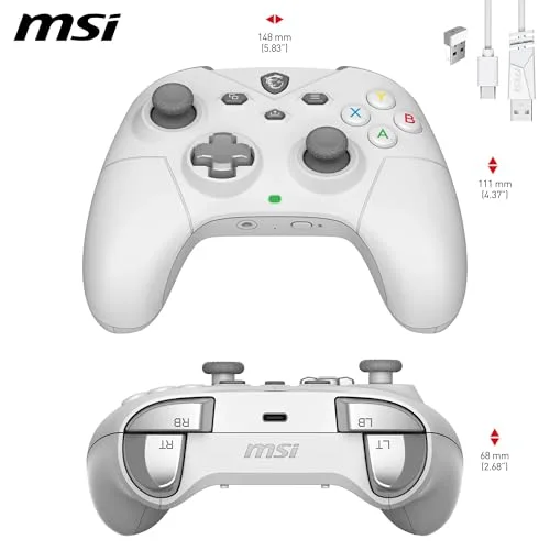 Manette de jeu - PC - FORCE GC300 - Sans fil - Blanc - MSI - vue 8