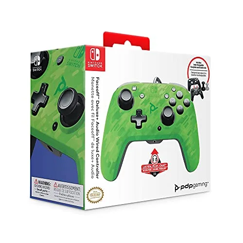 Manette de jeu - PDP - Faceoff Camo - Filaire - Nintendo Switch - Audio intégré - vue 2