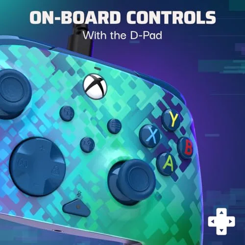Manette de jeu - PDP - Glitch Green - Filaire - Compatible Xbox Series XS - 24 m de câble - vue 3