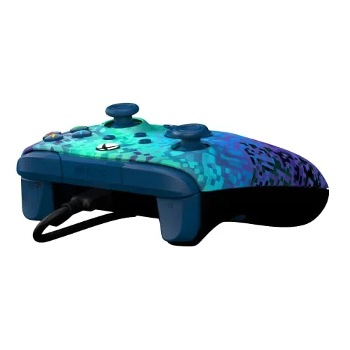 Manette de jeu - PDP - Glitch Green - Filaire - Compatible Xbox Series XS - 24 m de câble - vue 4