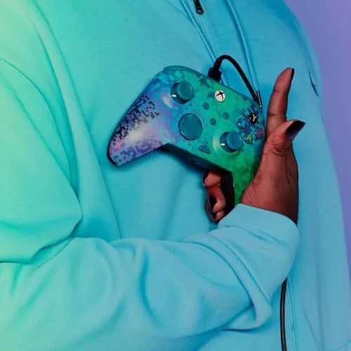 Manette de jeu - PDP - Glitch Green - Filaire - Compatible Xbox Series XS - 24 m de câble - vue 7