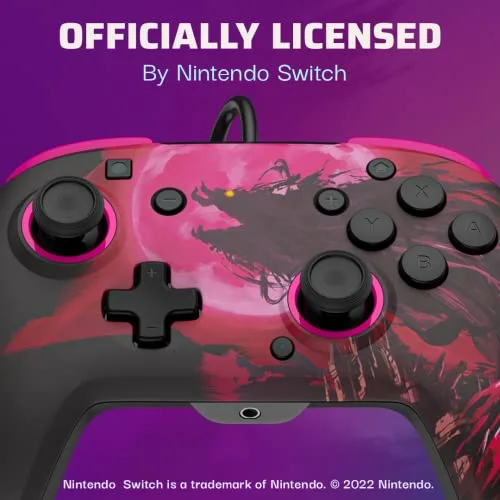Manette de jeu - PDP - Rematch Zelda (Ganon) - Filaire - Rose - Nintendo Switch - vue 5