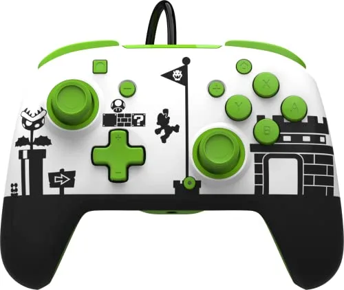 Manette de jeu - PDP - Super Mario - Filaire - Vert et Blanc - Nintendo Switch - vue 7