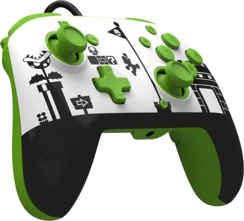 Manette de jeu - PDP - Super Mario - Filaire - Vert et Blanc - Nintendo Switch - vue 9