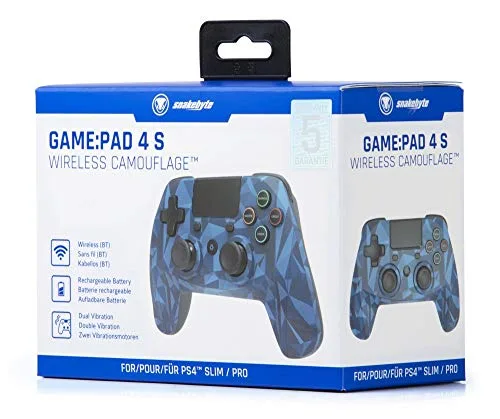 Manette de jeu - SNAKEBYTE - Game Pad S sans fil pour PS4 - Bluetooth - Camouflage bleu - Vibration - vue 6