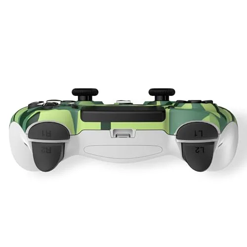 Manette de jeu - TRADE INVADERS - Manette Sans Fil Camo Vert pour PS4 - Bluetooth - Prise jack 35 mm - Double vibration - vue 4