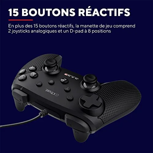 Manette de jeu - TRUST - GXT 541 Muta - Filaire - Câble extra-long - 75% Matériaux Recyclés - vue 5