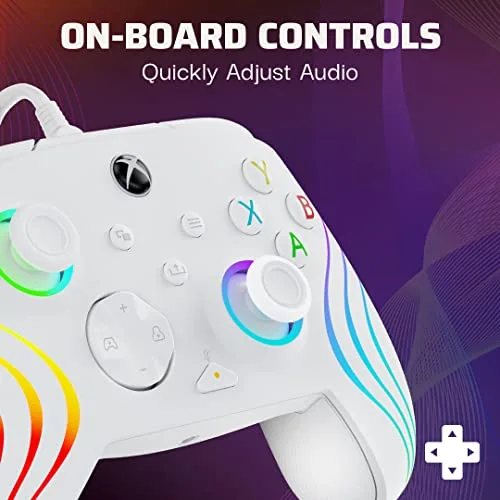 Manette filaire - Afterglow Wave - Nintendo Switch et Switch OLED - PDP - Éclairage LED - Blanc - vue 5