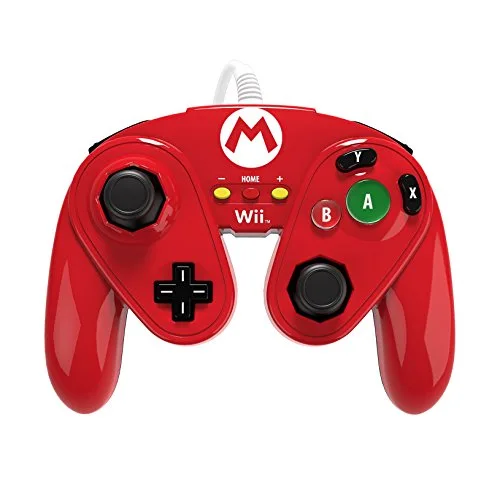 PDP Manette filaire de combat Mario Wii U