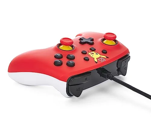 Manette filaire Gamepad PowerA pour Nintendo Switch - Pikachu Rieur - Jaune - Vibration - vue 6