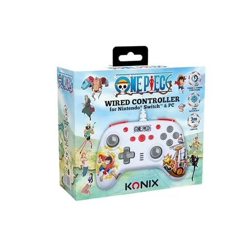 Manette filaire Konix One Piece Switch PC Blanche - vue 7