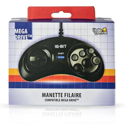 Manette filaire Megadrive Noire Under Control - vue 2
