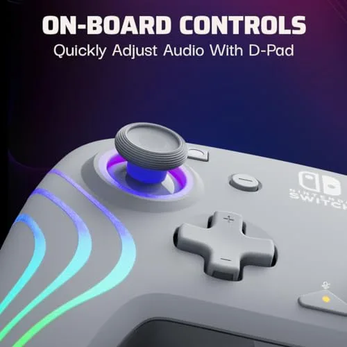 Manette filaire PDP Afterglow Wave pour Nintendo Switch Gris 8 zones RVB - vue 4