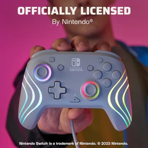 Manette filaire PDP Afterglow Wave pour Nintendo Switch Gris 8 zones RVB - vue 5