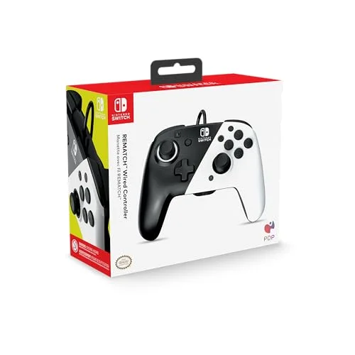 Manette filaire Pdp Faceoff Deluxe Noir et blanc pour Nintendo Switch - vue 5