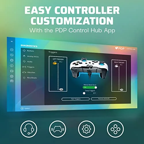 Manette filaire Pdp pour Xbox et PC Ion Blanc - vue 2