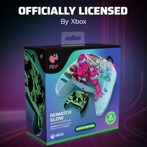 Manette filaire Pdp Rematch Glow Wired Advanced Android Dreams pour Xbox Series X S Xbox One et PC - vue 4
