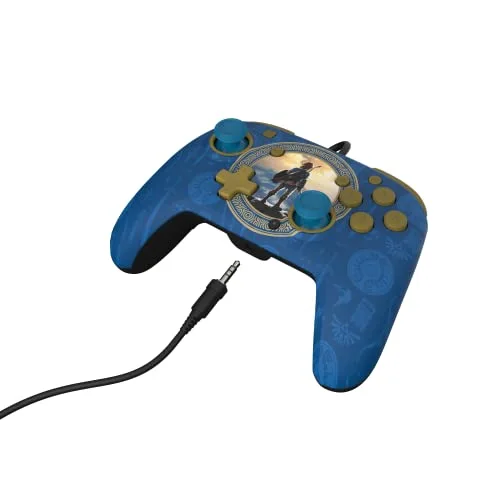 Manette filaire PDP Rematch Zelda Hyrule Blue Switch - vue 2