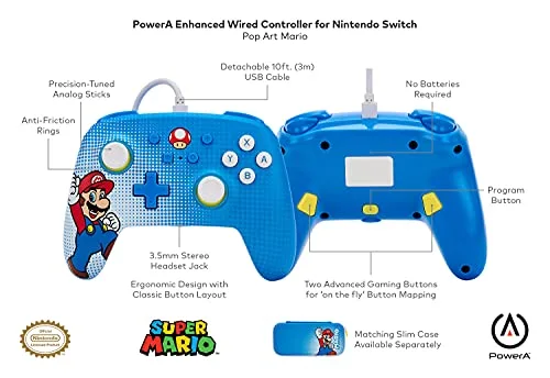 Manette filaire PowerA Mario Pop Art Switch - vue 2