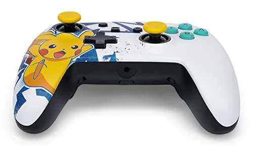 Manette filaire - PowerA - Nintendo Switch - Pikachu High Voltage - Blanc - Jaune - vue 8