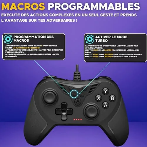 Manette Gamer - THE G-LAB - K-PAD HELIUM - Filaire - PC & PS - Noir - vue 5