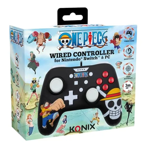 Manette - Konix - One Piece - Filaire - 3 m - Motif Luffy - Nintendo Switch - vue 5