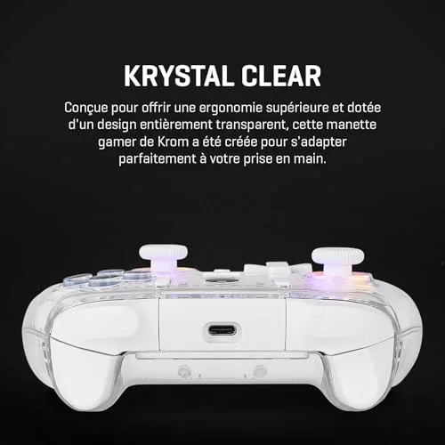 Manette Krom Krystal Bluetooth 5.0 RGB Transparente - vue 3