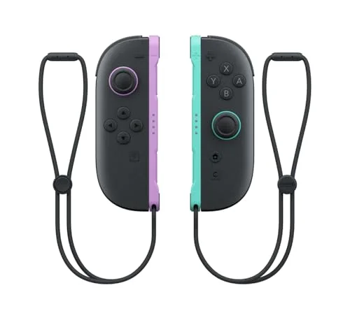 Manette Nintendo Joy-Con 2 Violet/Vert avec sangles - vue 2