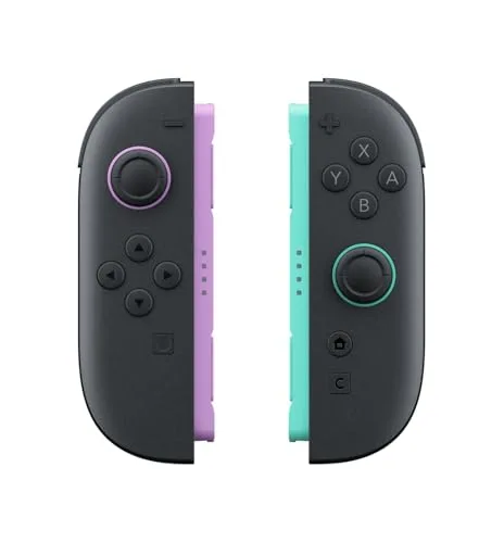 Manette Nintendo Joy-Con 2 Violet/Vert avec sangles - vue 4
