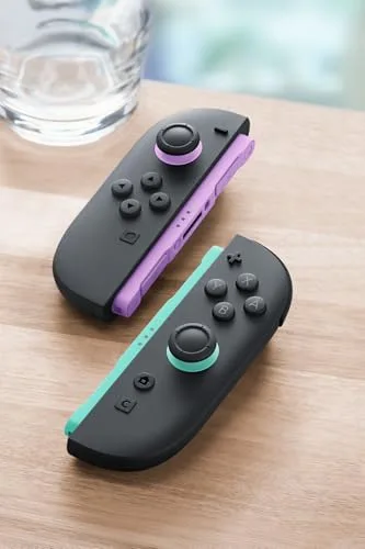 Manette Nintendo Joy-Con 2 Violet/Vert avec sangles - vue 7