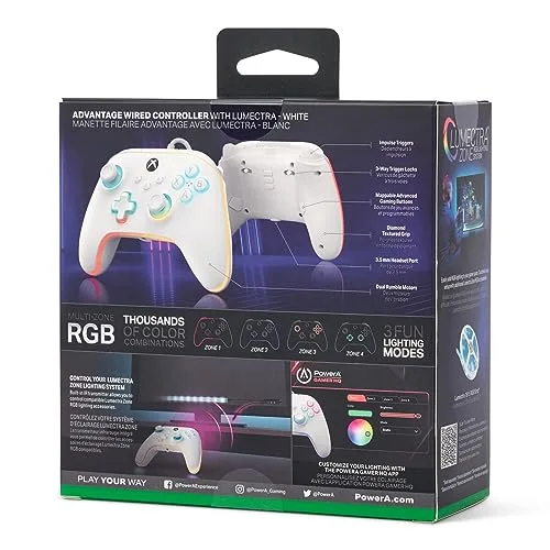 Manette PowerA XBGP0178-01 Blanc Filaire LED - vue 3