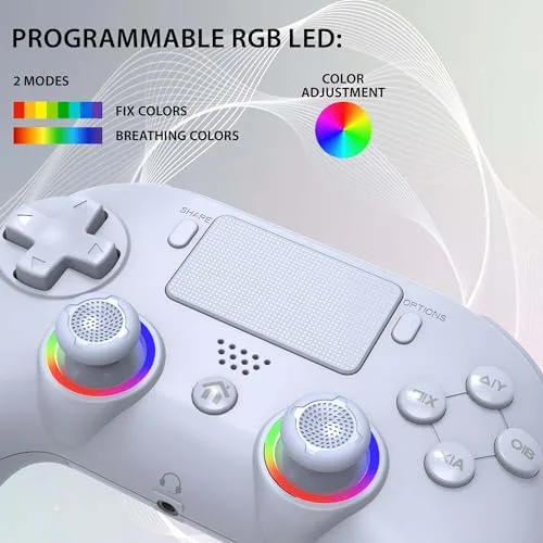 Manette - PS4 - Sans fil - LED RGB - PC - vue 2