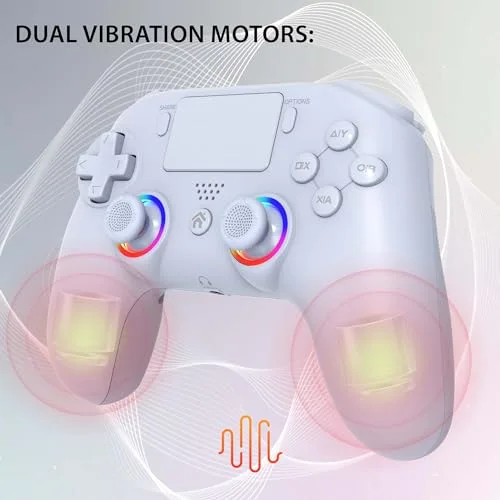 Manette - PS4 - Sans fil - LED RGB - PC - vue 3
