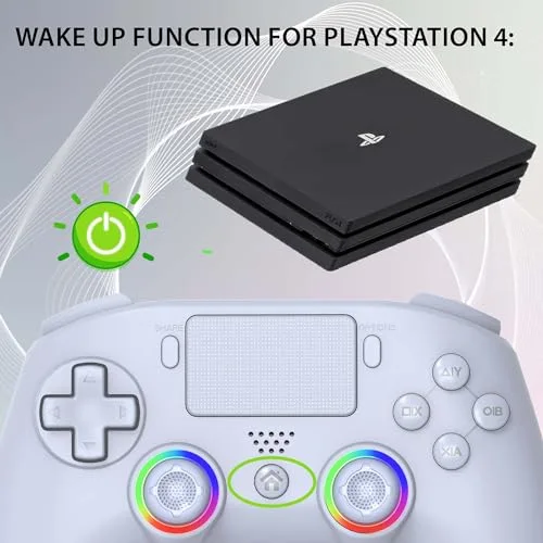 Manette - PS4 - Sans fil - LED RGB - PC - vue 8