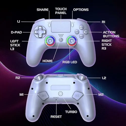 Manette - PS5 PC - Sans fil - LED RGB - vue 5