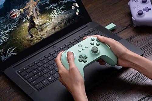 Manette Sans Fil 2.4G 8bitdo Ultimate C pour Steam Deck PC et Android - Vert Pastel - vue 5
