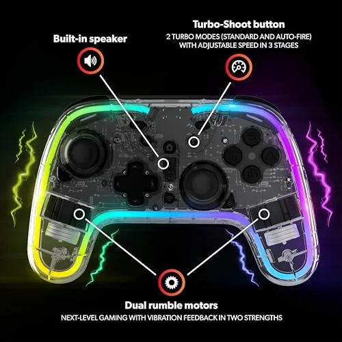 Manette sans fil Just For Games Snakebyte Game Pad S Rgb pour Nintendo Switch - vue 5
