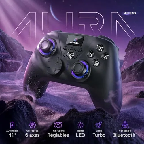 Manette sans fil Oniverse Aura écran LED - vue 6