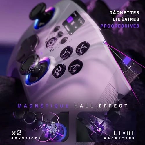 Manette sans fil Oniverse Aura écran LED - vue 2